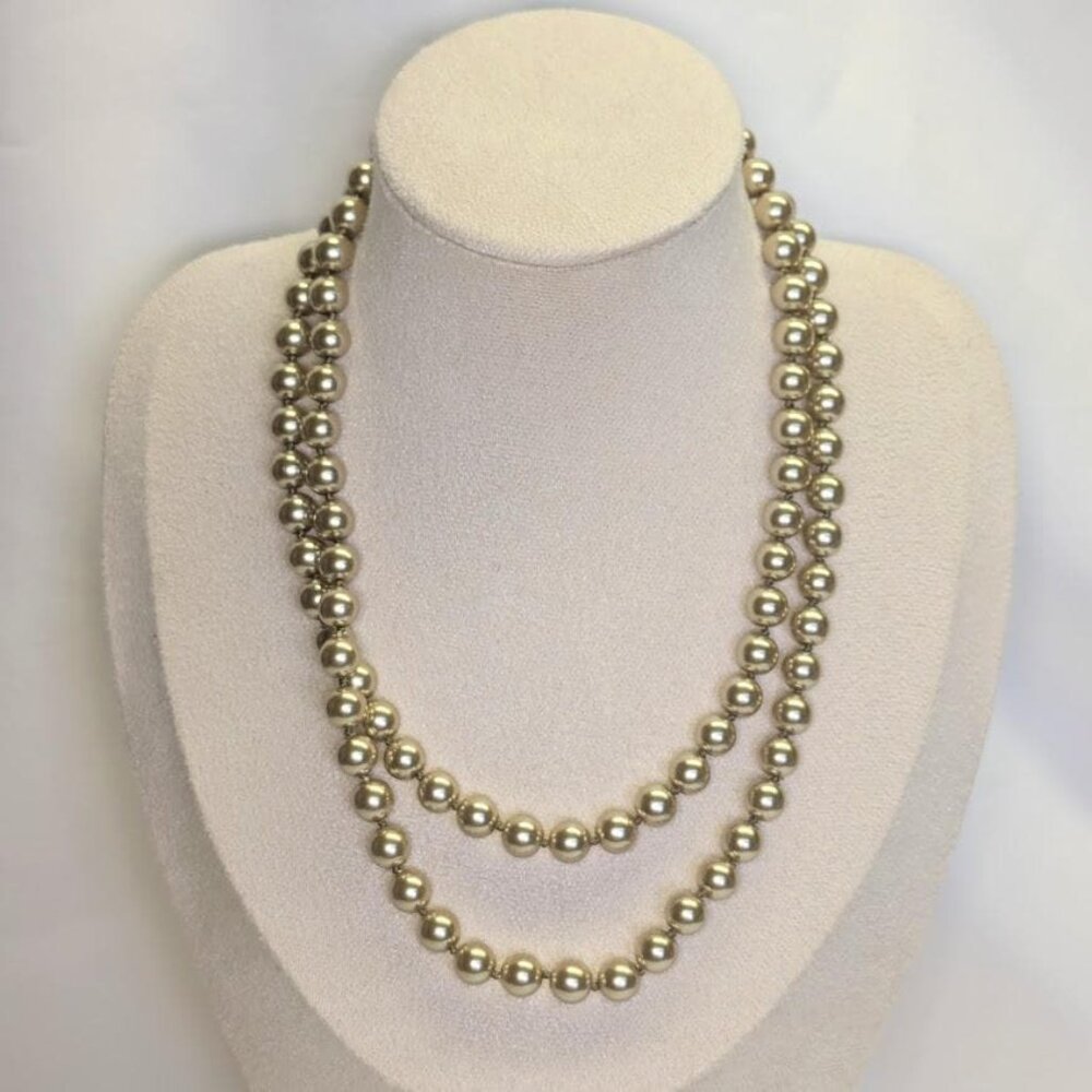 3  for $30  Vintage gold single strand long high quality faux pearl knotted